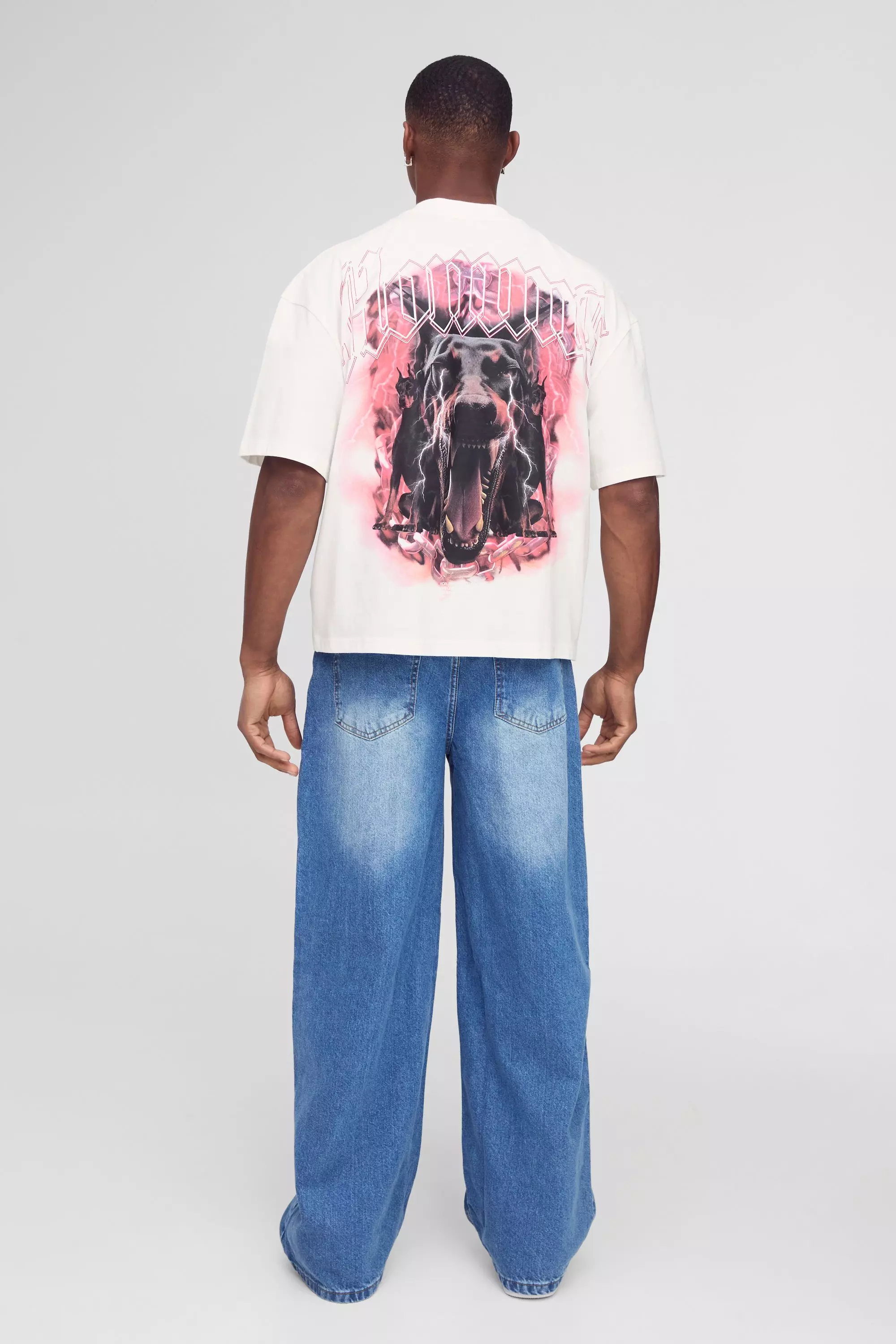 Baggy Rigid Jean in Light Blue | boohooMAN USA